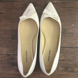 Sarah Flint classic Natalie flat in white calf leather
